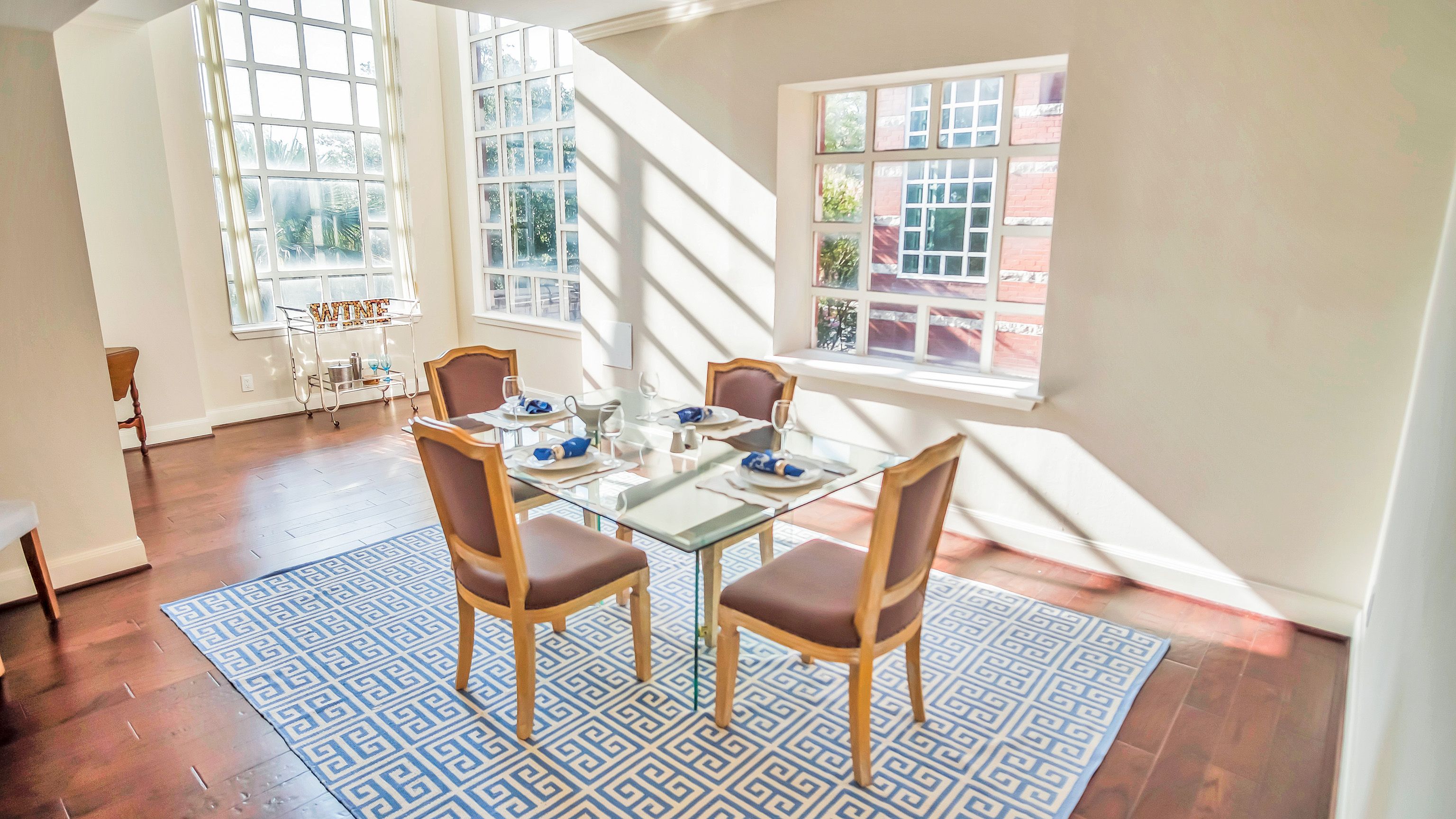 Sun-filled dining are or could be a second living area. Sun-filled dining are or could be a second living area.