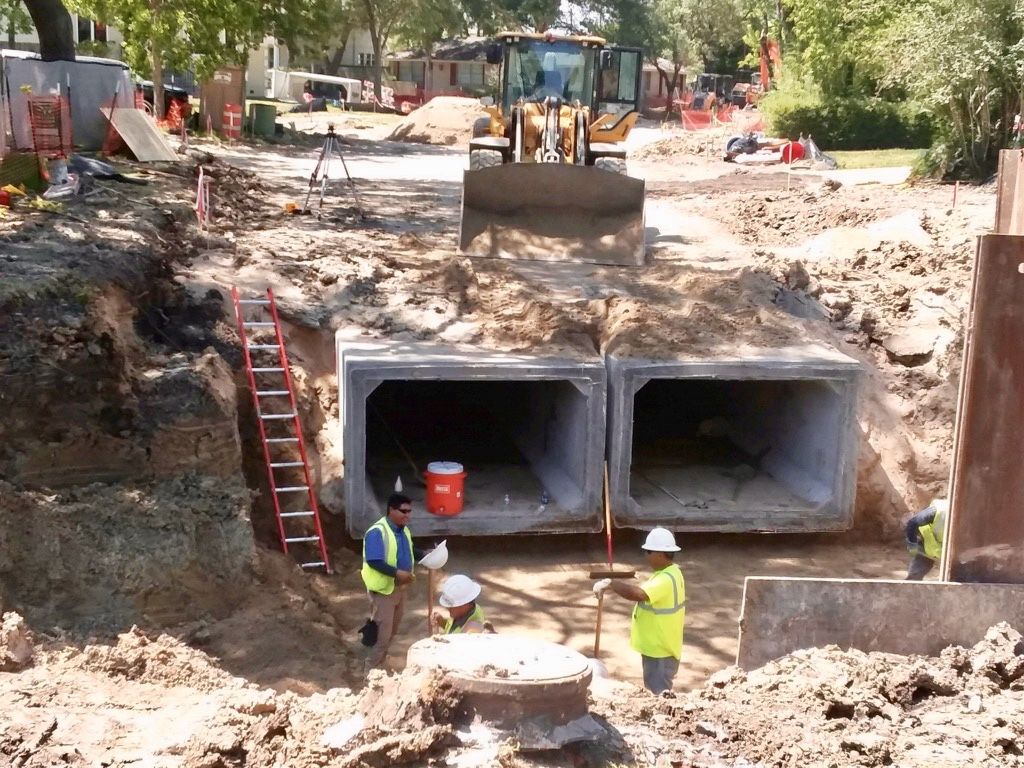 Recently completed utility construction significantly increases stormwater drainage  Recently completed utility construction significantly increases stormwater drainage