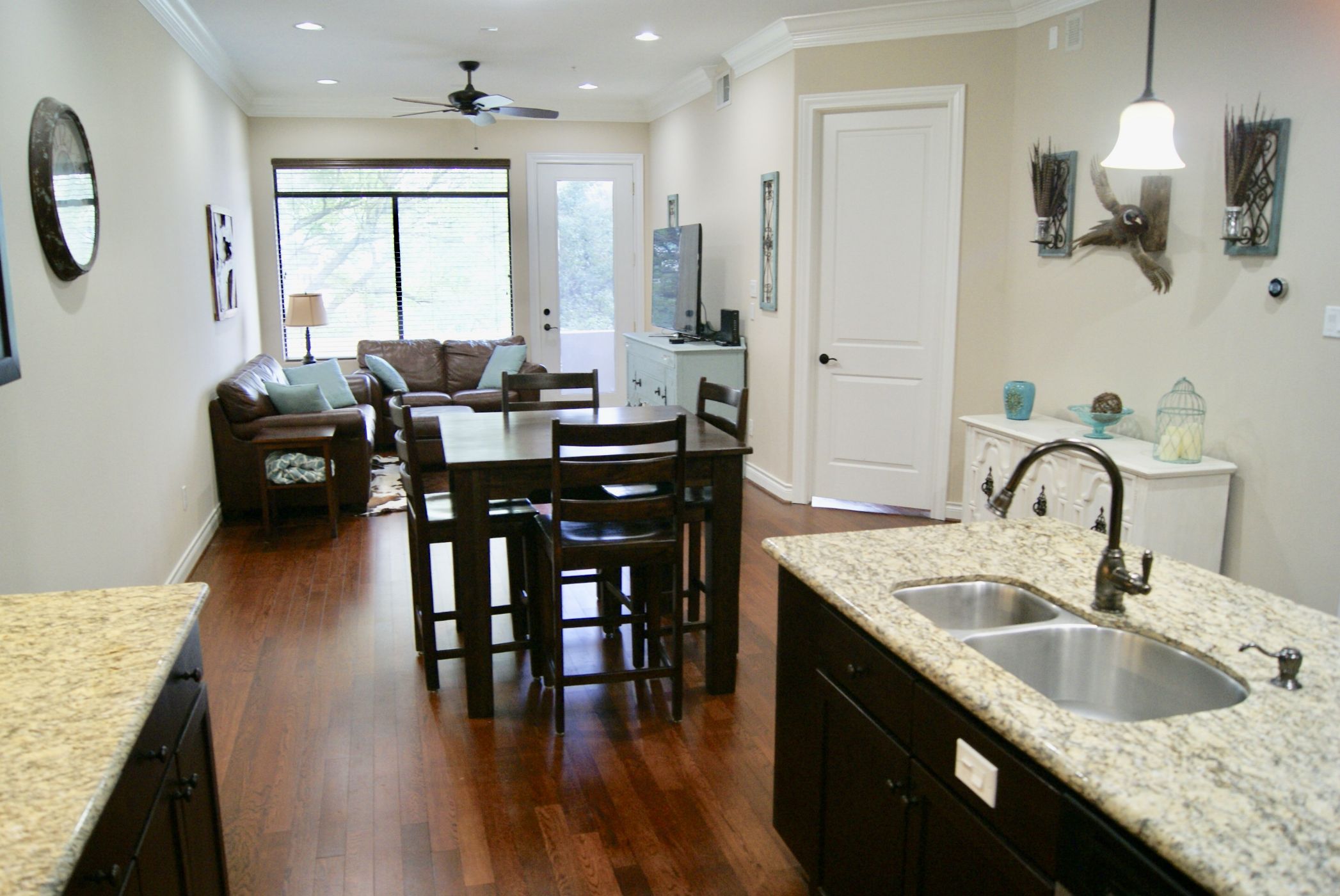 Kitchen, Dining and Living areas Kitchen, Dining and Living areas