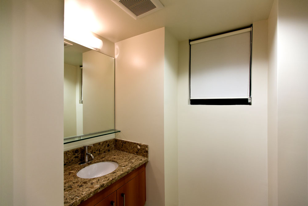 Convenient main level powder room