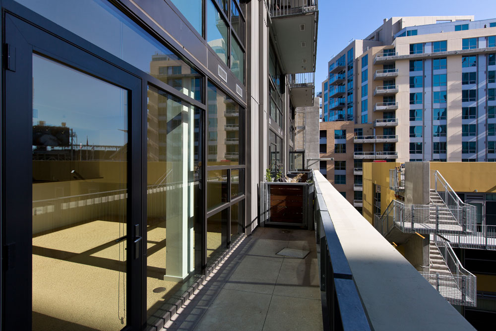 Oversized terrace runs the length of the living area