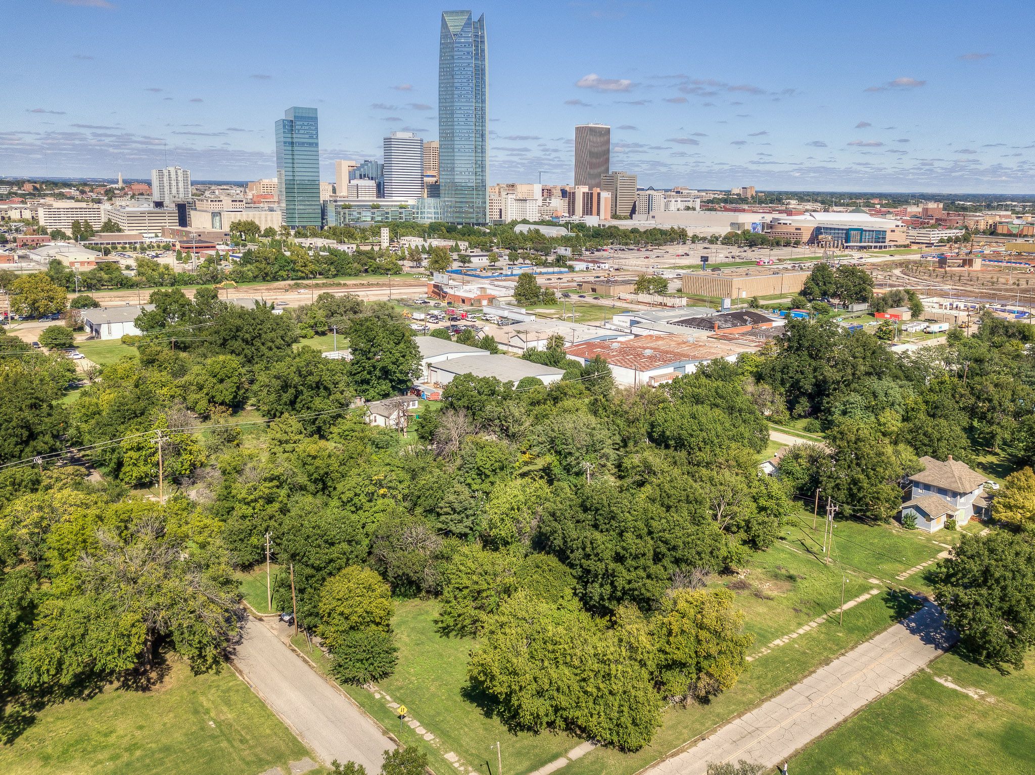 Aerial Showing Close Proximity to Downtown and Scissortail Park