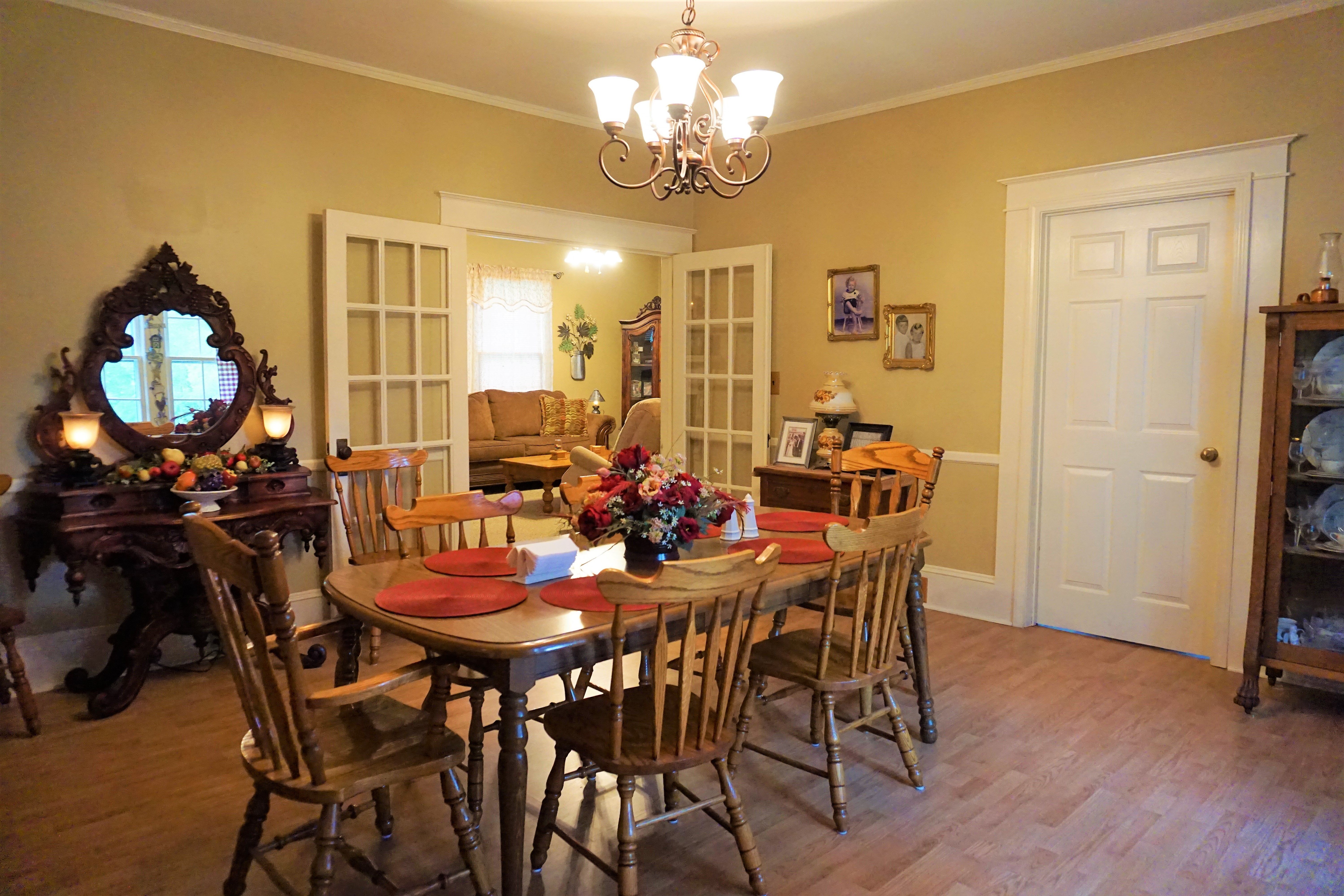 Dining room and doors to living room