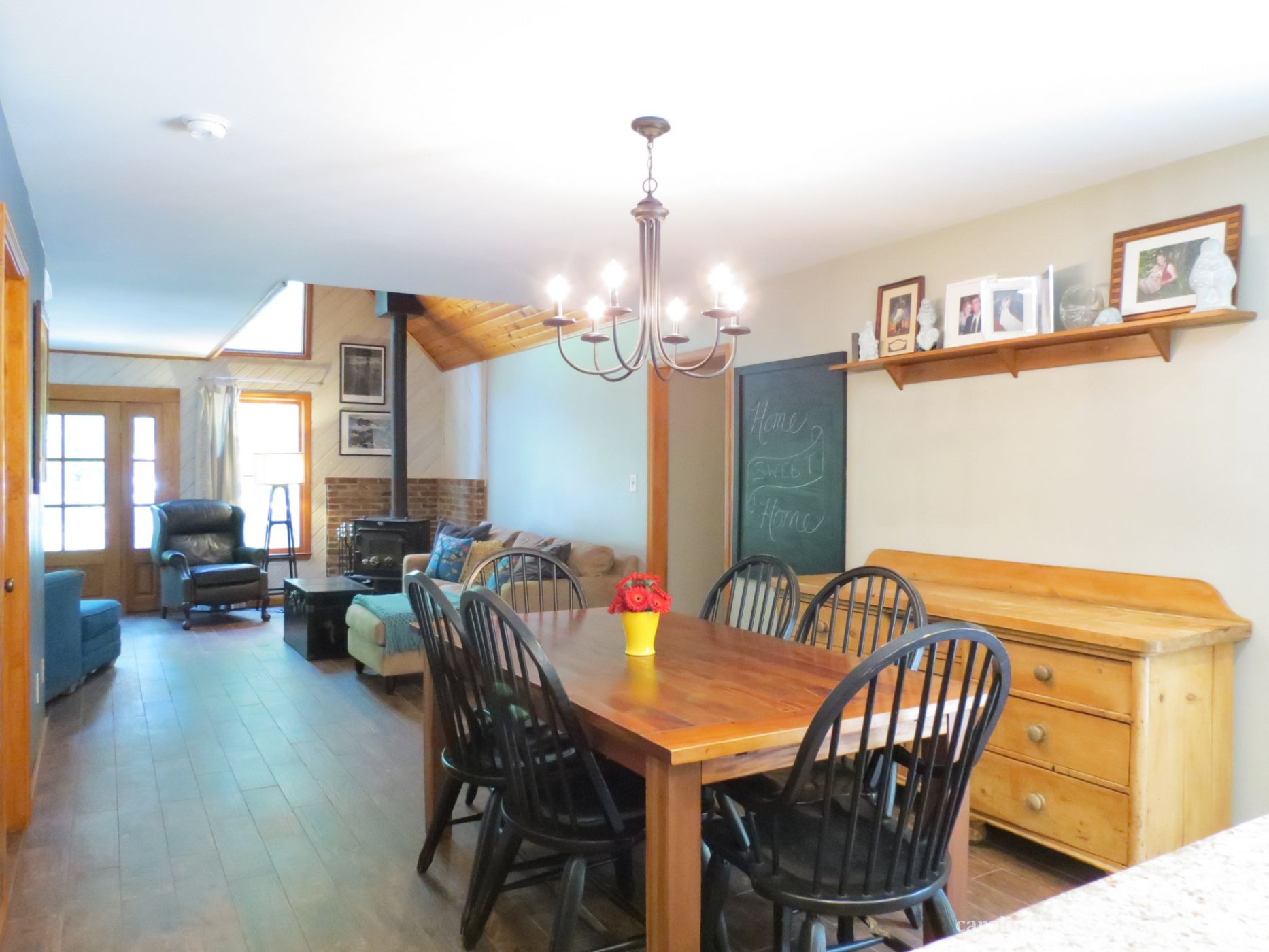 The spacious and open floorplan add to the urban farmhouse/casual yet elegant feel.