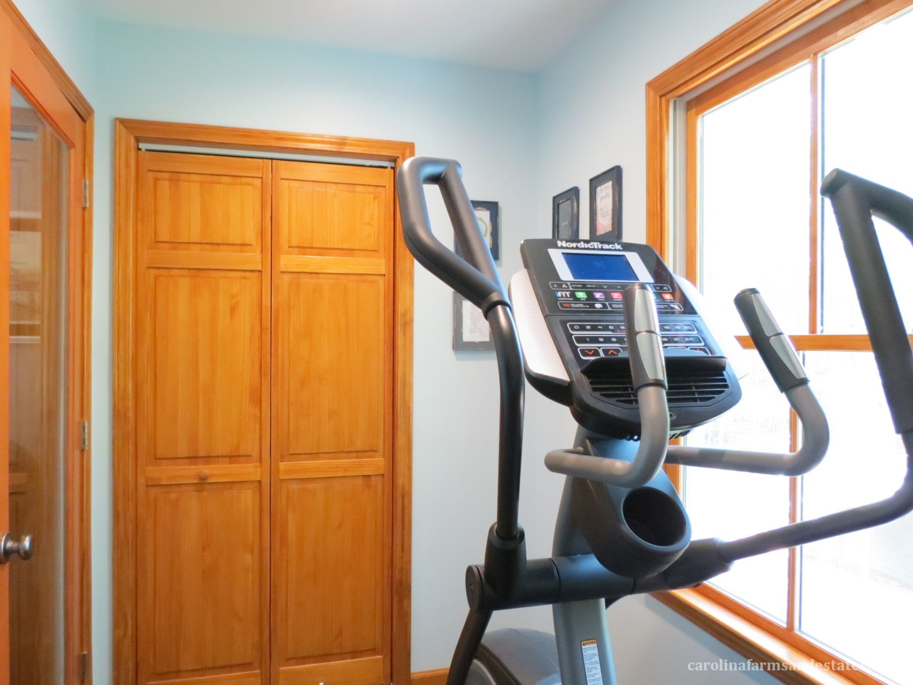 The master bedroom exercise room could also be used as a closet or home office.
