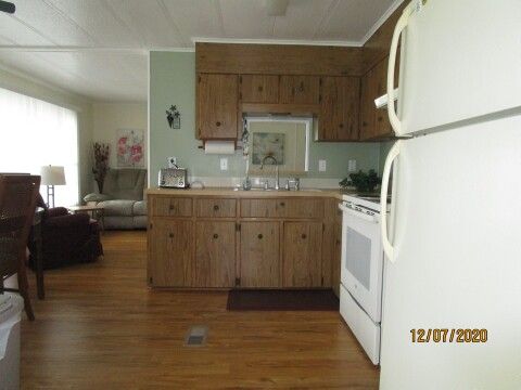 view of kitchen from lower Screen room
