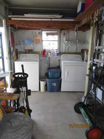 utility shed view from carport