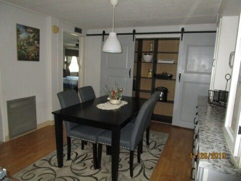 spacious dining, built-in counter/storage