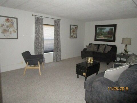 living room view from front hall