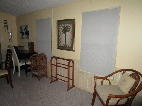 desk area in dining room