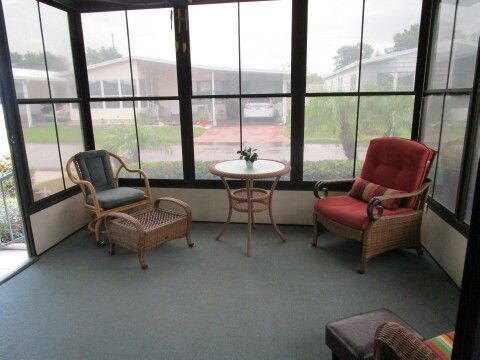 view of Screen room from living room