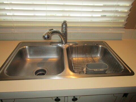 double stainless sink, disposal