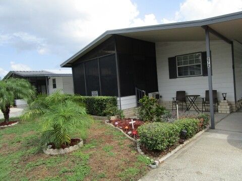 front angle view, new mulch