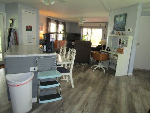kitchen, living view from dining area