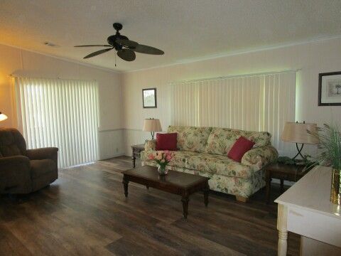 living room view from dining area