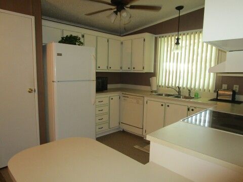 open kitchen with breakfast counter