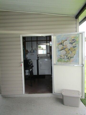 utility shed open door