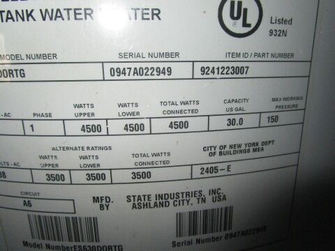 30 Gal. water heater
