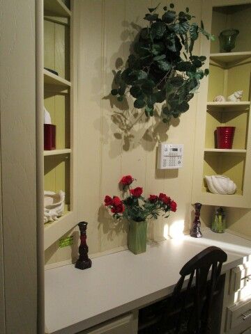 Hall desk area, with stereo system