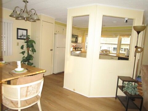 dining, kitchen areas view from hall