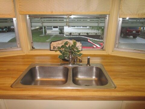 stainless double sink